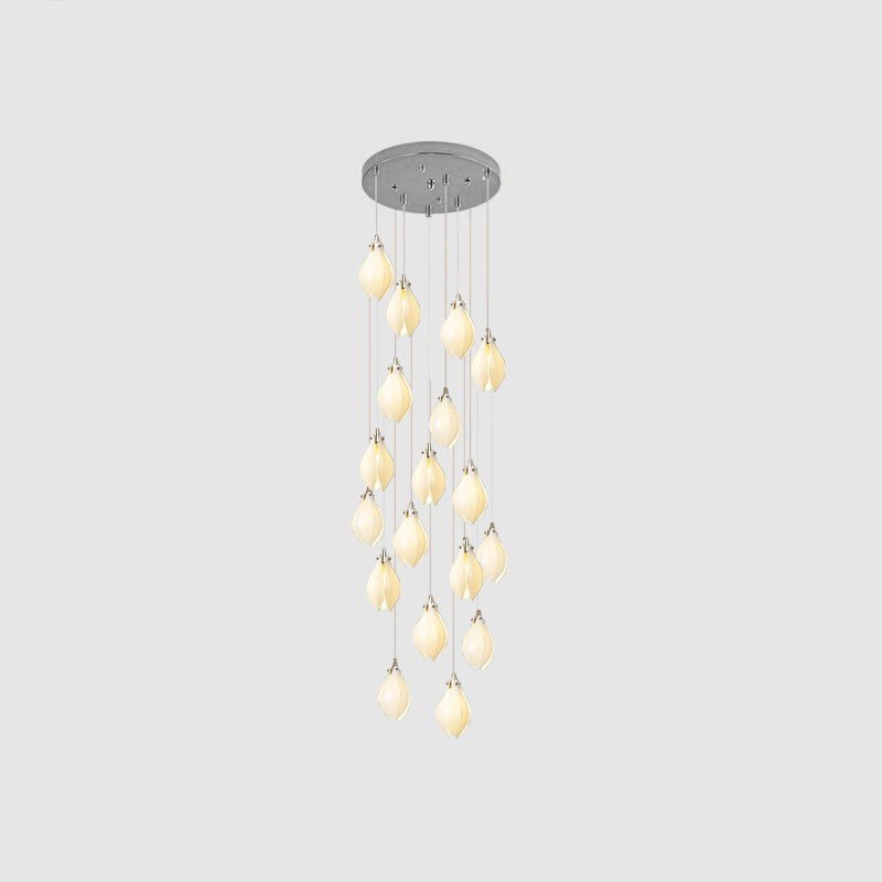 Fioenaya lampada a sospensione in Ceramica bianca con Motivo Florale floreale