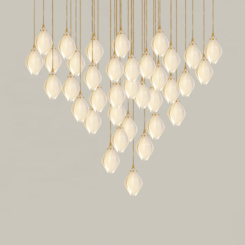 Fioenaya lampada a sospensione in Ceramica bianca con Motivo Florale floreale