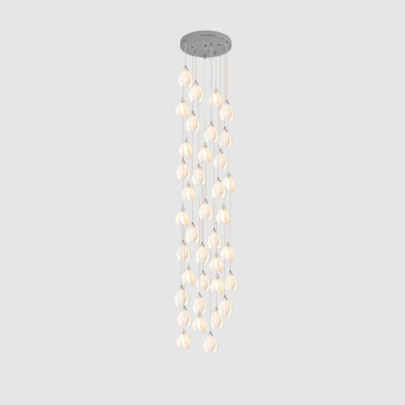 Fioenaya lampada a sospensione in Ceramica bianca con Motivo Florale floreale