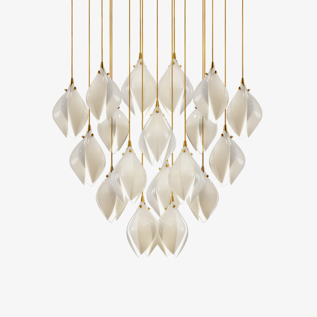 Fioenaya lampada a sospensione in Ceramica bianca con Motivo Florale floreale