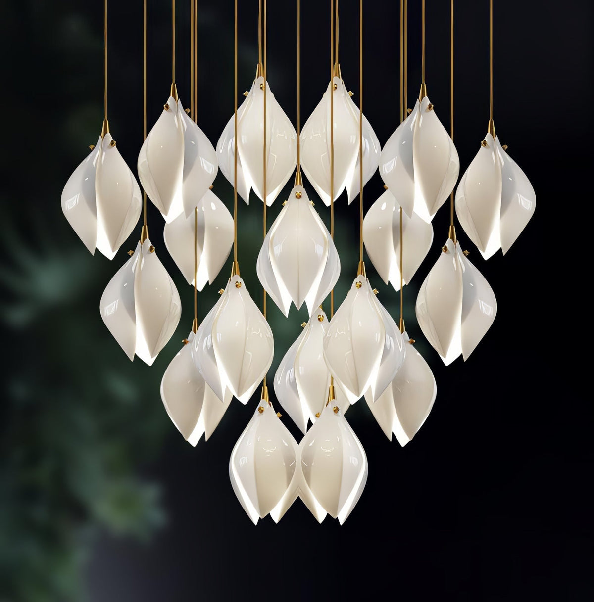 Fioenaya lampada a sospensione in Ceramica bianca con Motivo Florale floreale