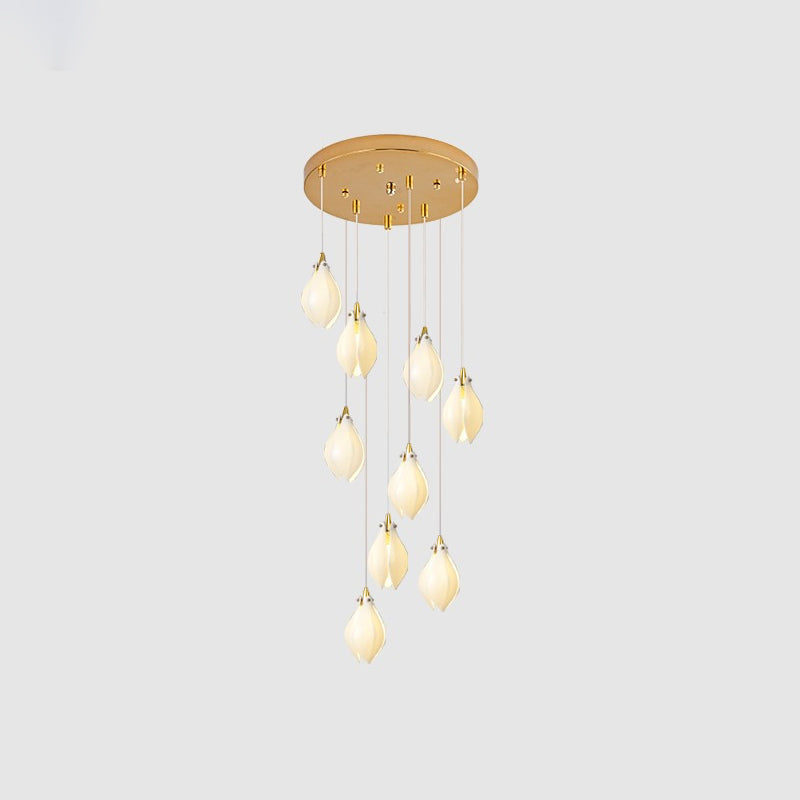 Fioenaya lampada a sospensione in Ceramica bianca con Motivo Florale floreale
