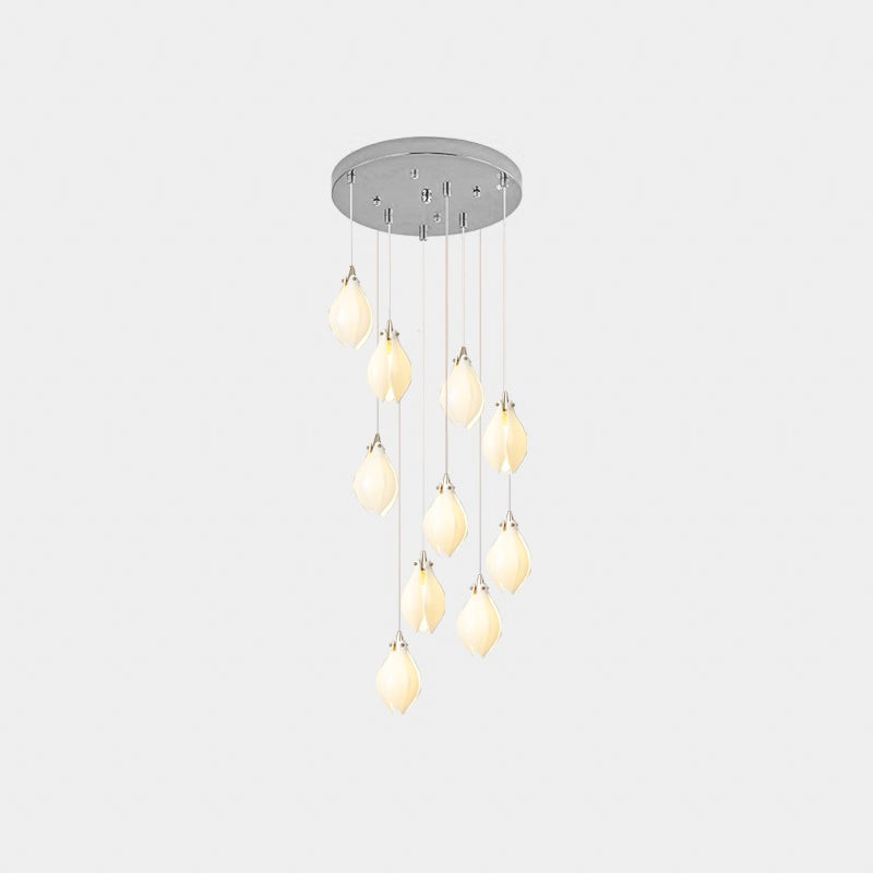 Fioenaya lampada a sospensione in Ceramica bianca con Motivo Florale floreale