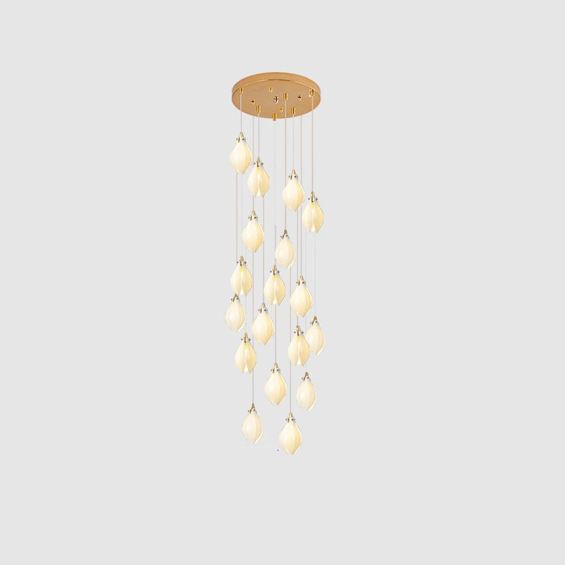 Fioenaya lampada a sospensione in Ceramica bianca con Motivo Florale floreale