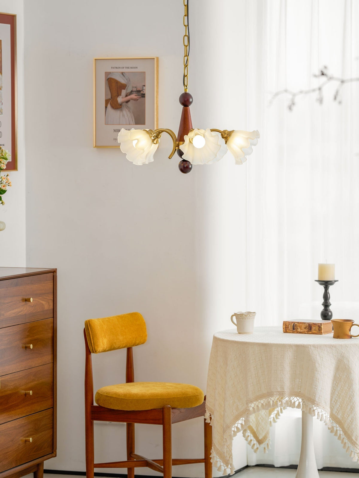 Ilvinan lampadario Eleganza Tradizionale in legno e vetro