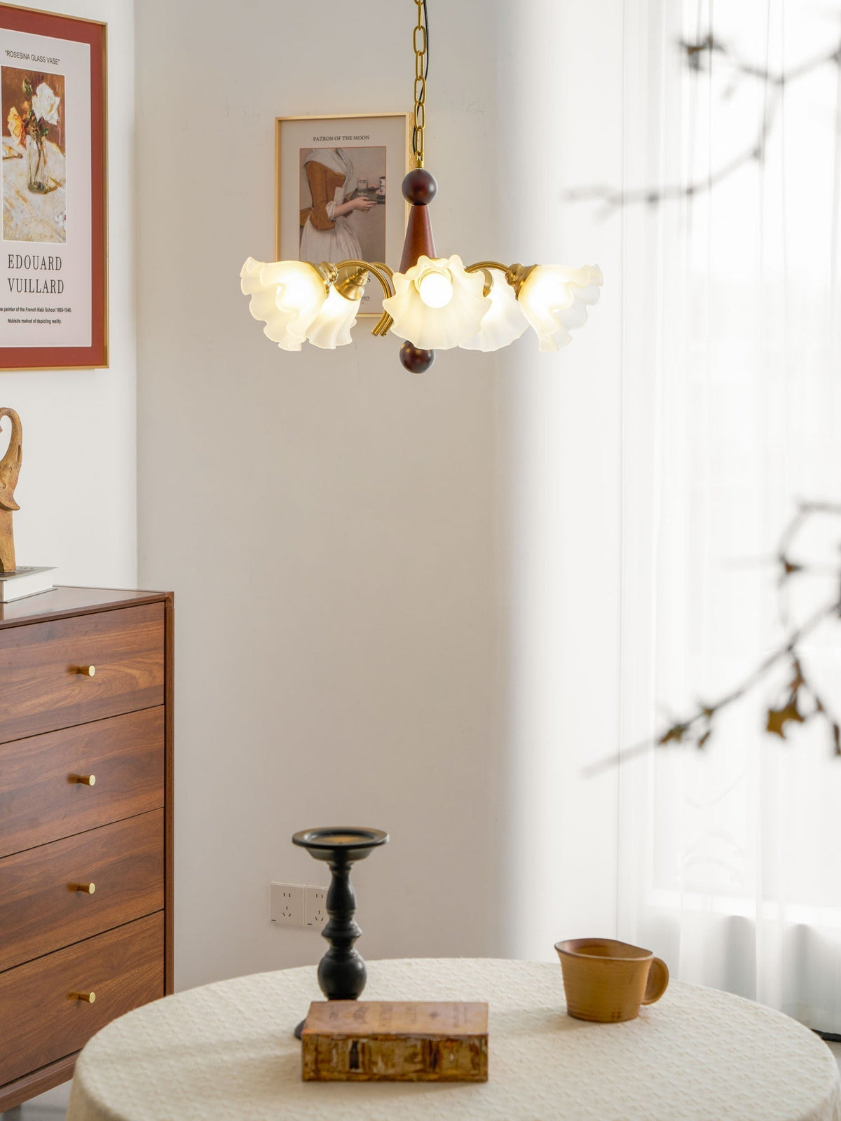 Ilvinan lampadario Eleganza Tradizionale in legno e vetro
