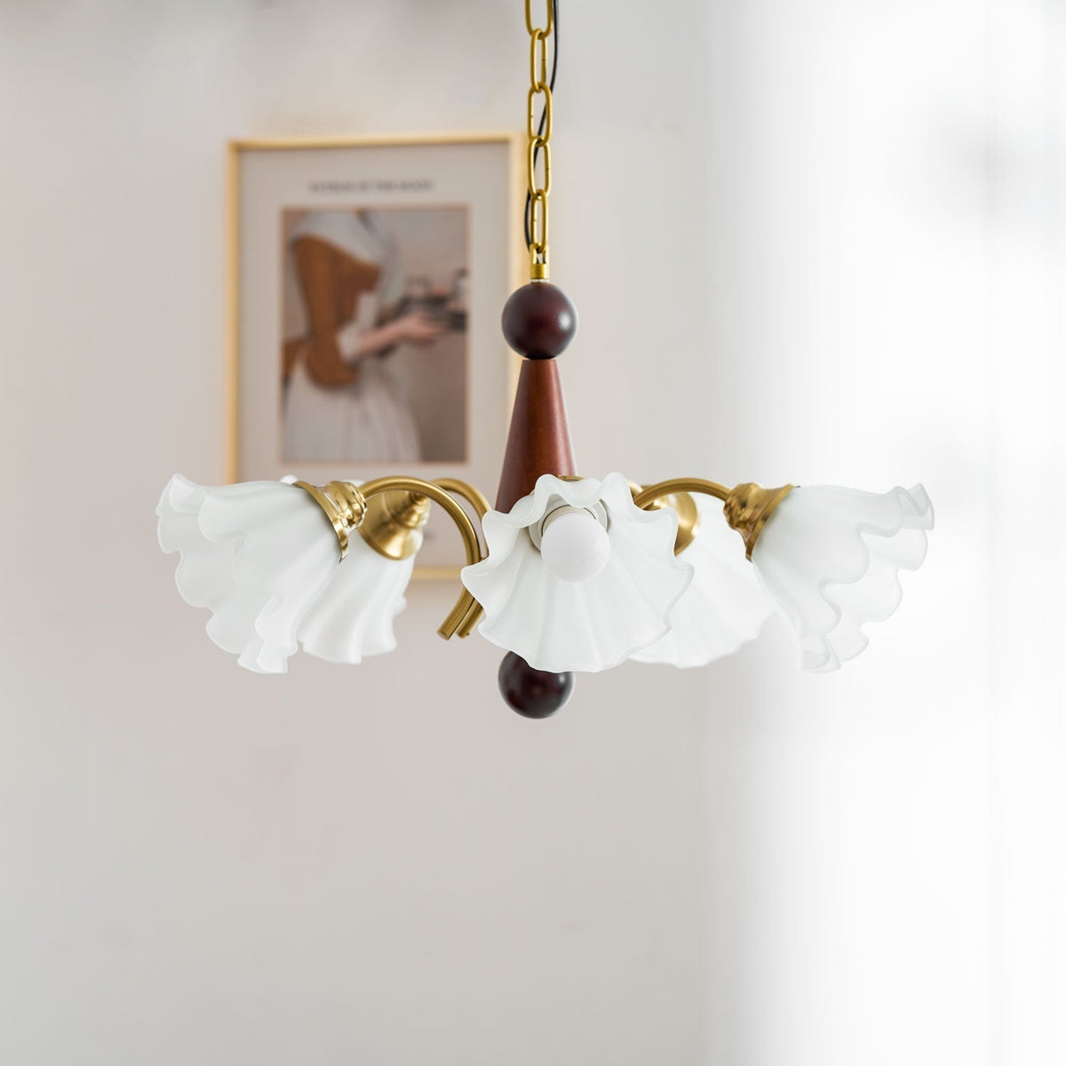 Ilvinan lampadario Eleganza Tradizionale in legno e vetro