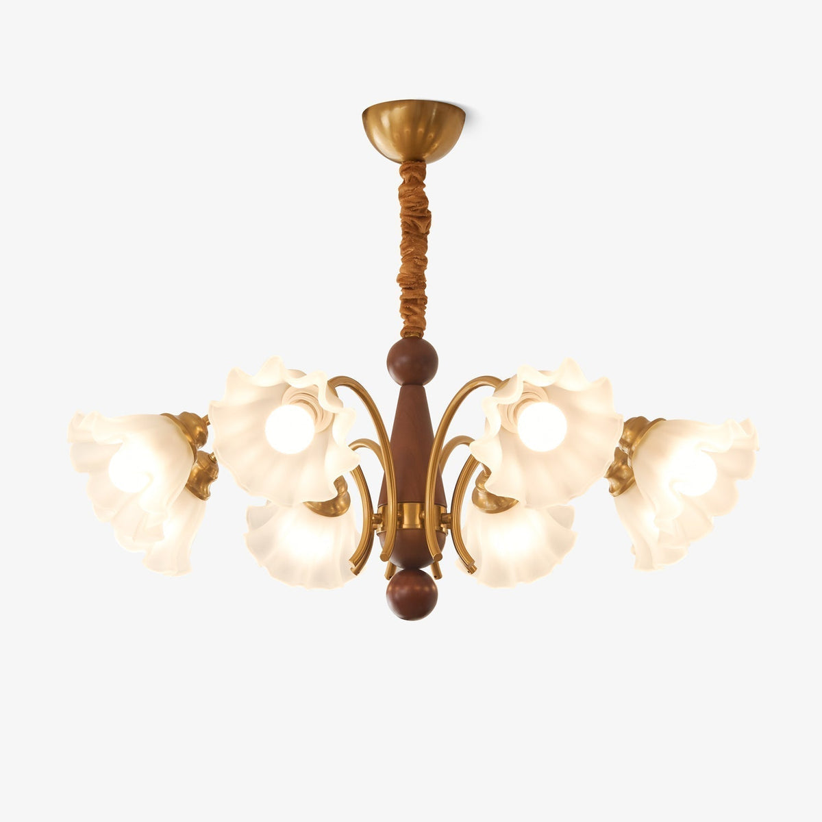 Ilvinan lampadario Eleganza Tradizionale in legno e vetro