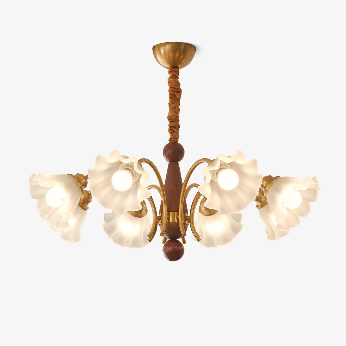 Ilvinan lampadario Eleganza Tradizionale in legno e vetro
