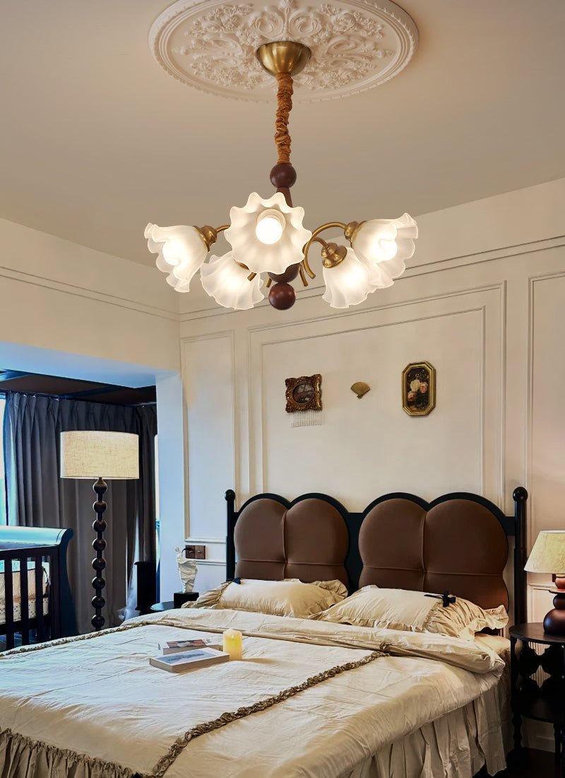 Ilvinan lampadario Eleganza Tradizionale in legno e vetro