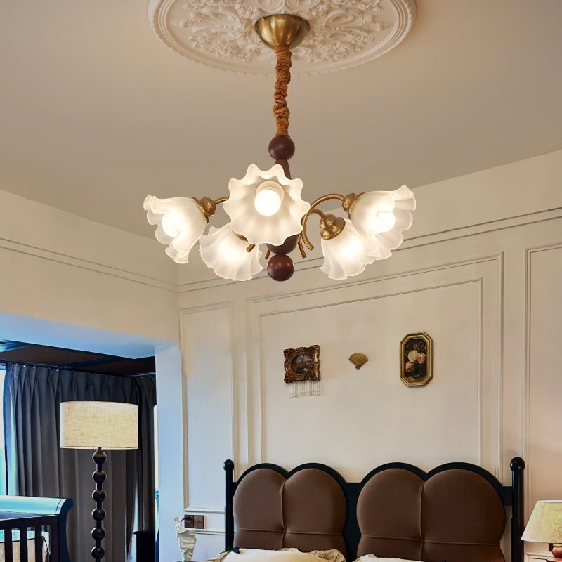 Ilvinan lampadario Eleganza Tradizionale in legno e vetro
