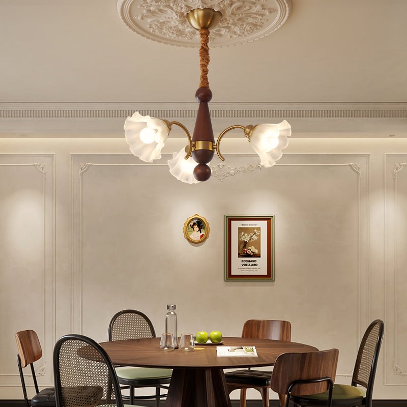 Ilvinan lampadario Eleganza Tradizionale in legno e vetro