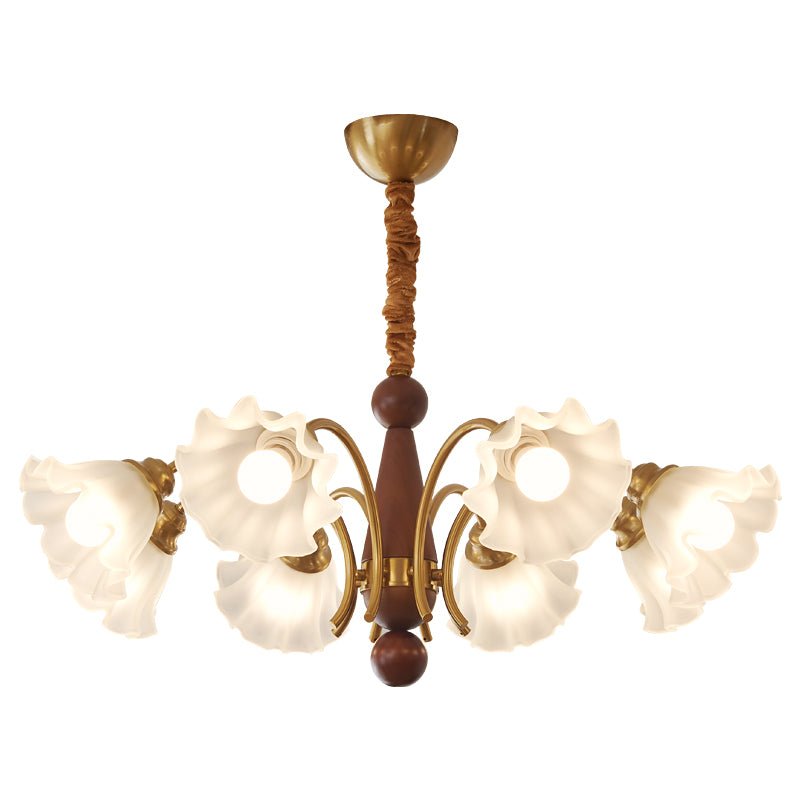 Ilvinan lampadario Eleganza Tradizionale in legno e vetro