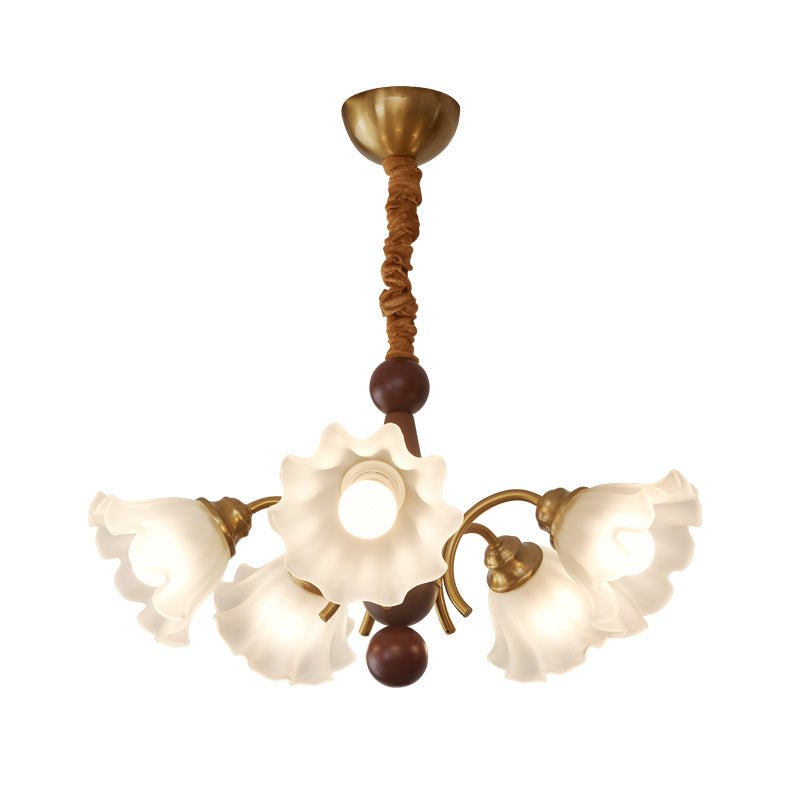 Ilvinan lampadario Eleganza Tradizionale in legno e vetro