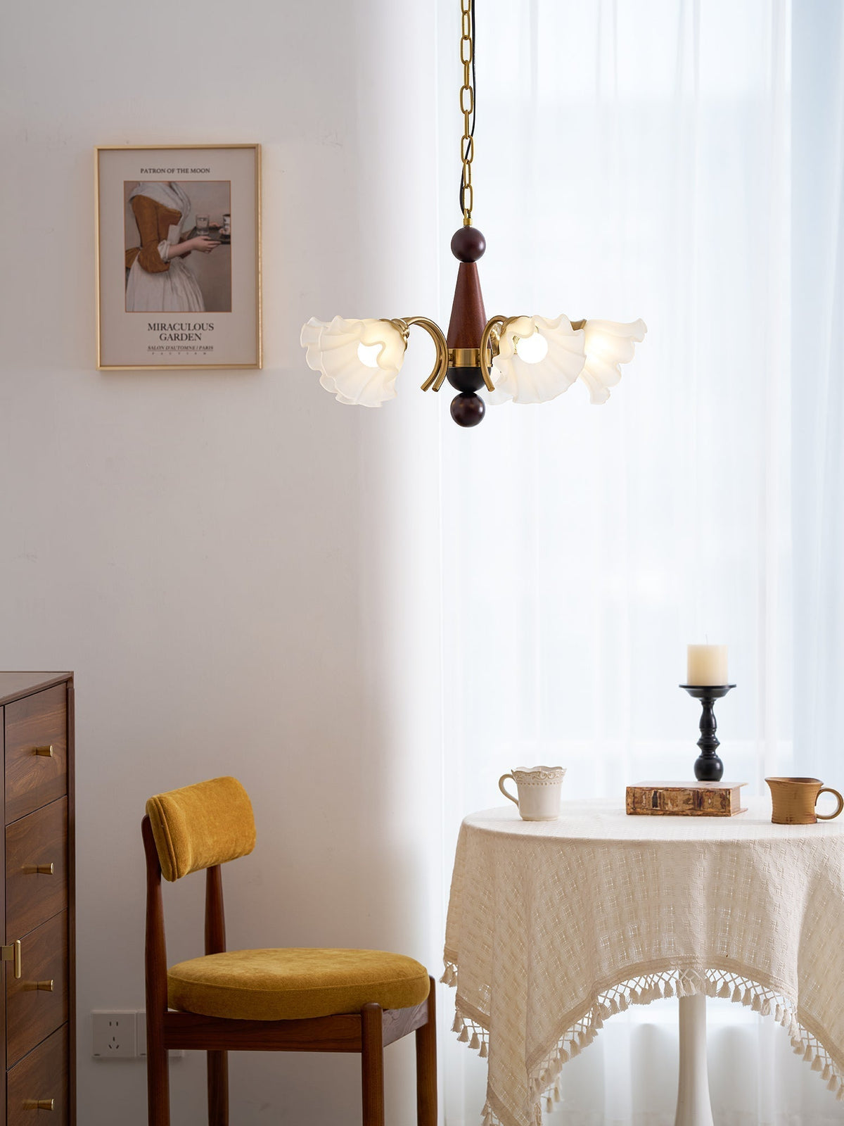 Ilvinan lampadario Eleganza Tradizionale in legno e vetro