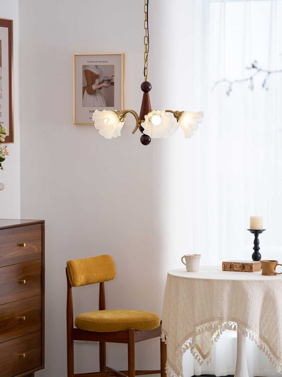 Ilvinan lampadario Eleganza Tradizionale in legno e vetro