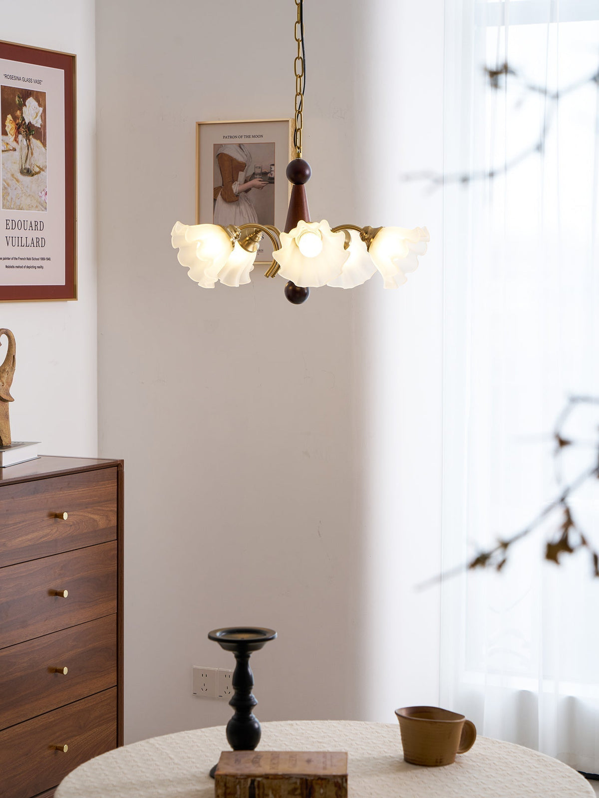 Ilvinan lampadario Eleganza Tradizionale in legno e vetro