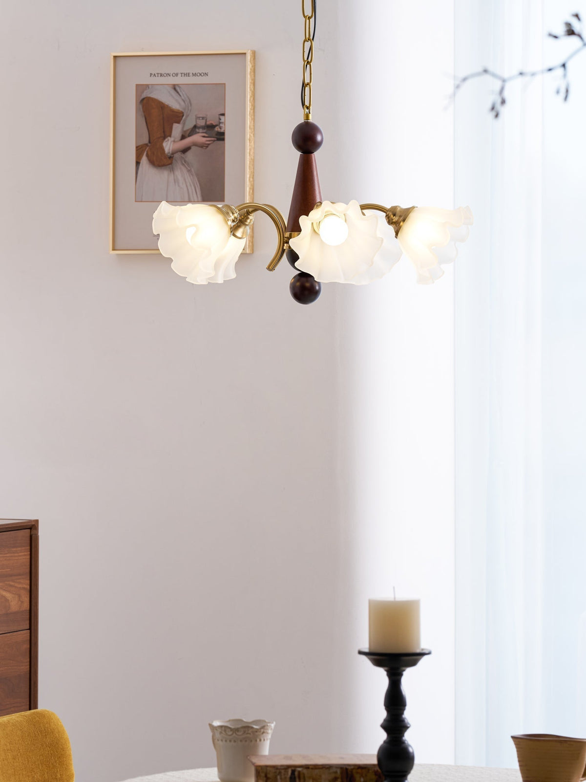 Ilvinan lampadario Eleganza Tradizionale in legno e vetro