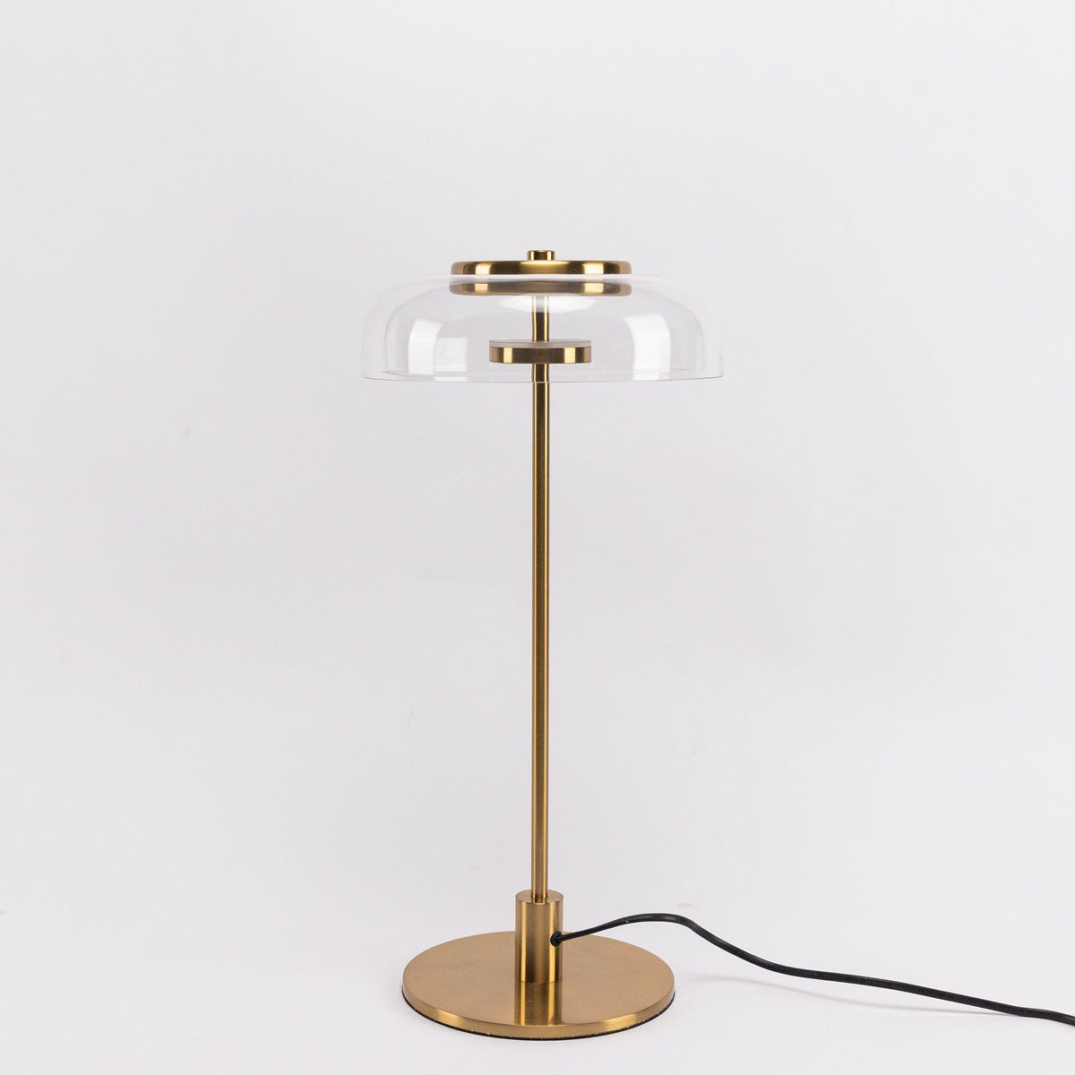 Rinelette lampada da tavolo in vetro Chiaro con Base in legno