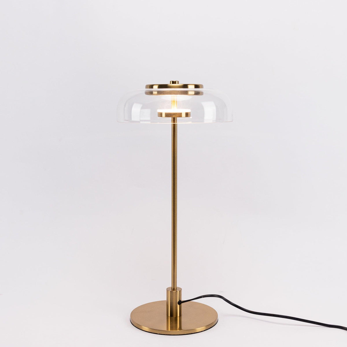 Rinelette lampada da tavolo in vetro Chiaro con Base in legno