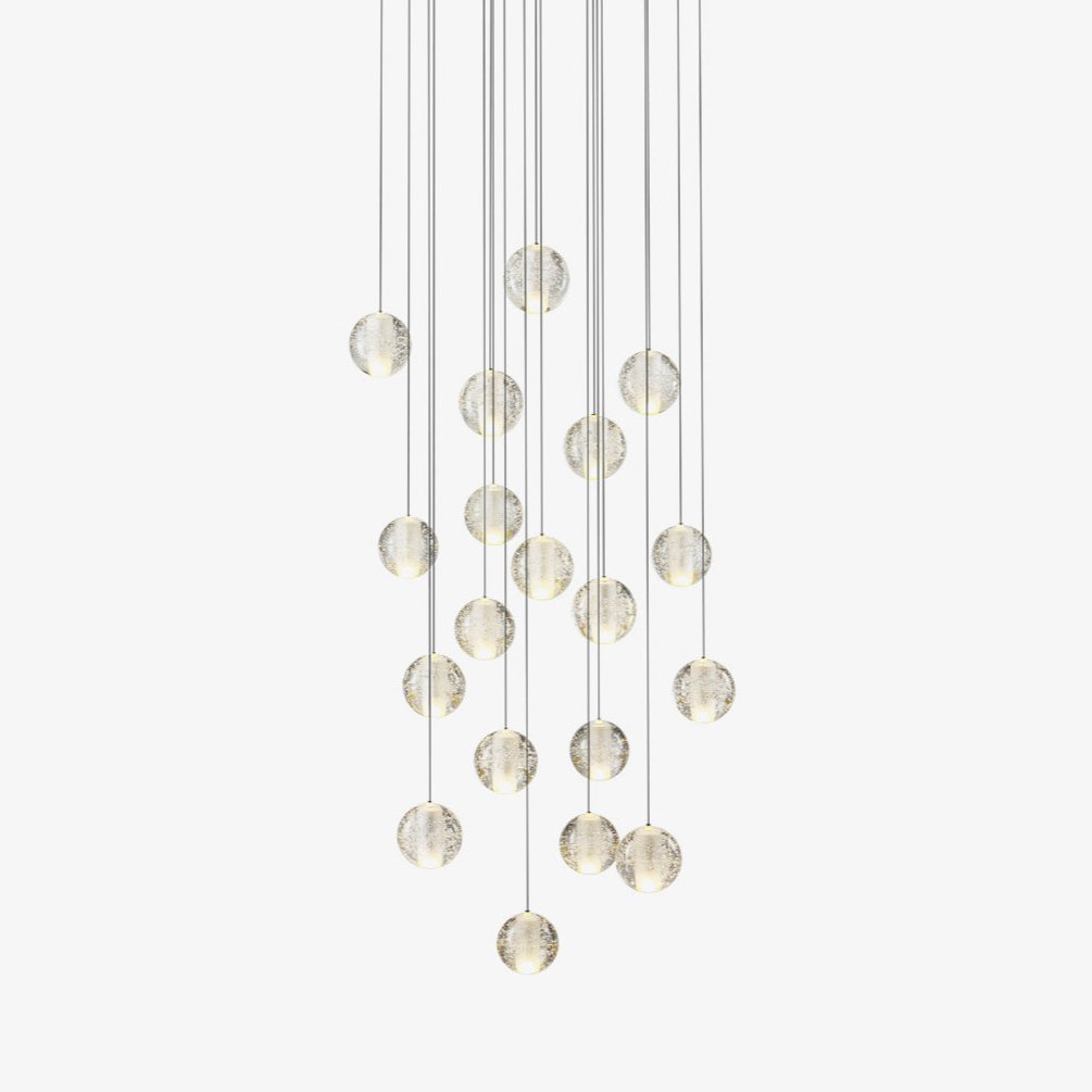 Lampada a sospensione Crystal Bubble grappolo a globo