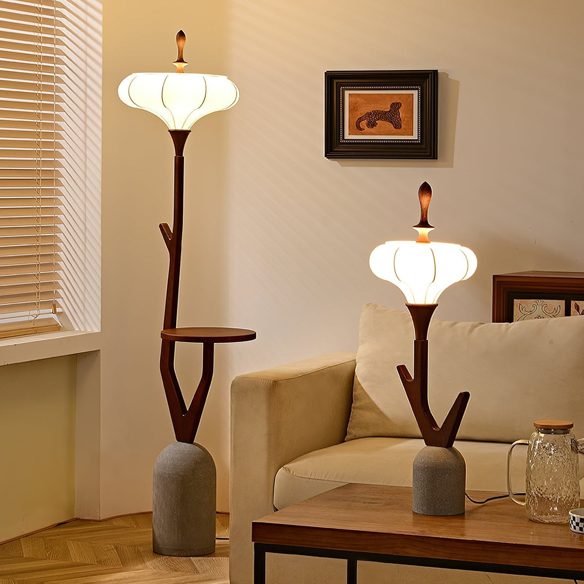 Flor lampada da terra in legno stile Fashion