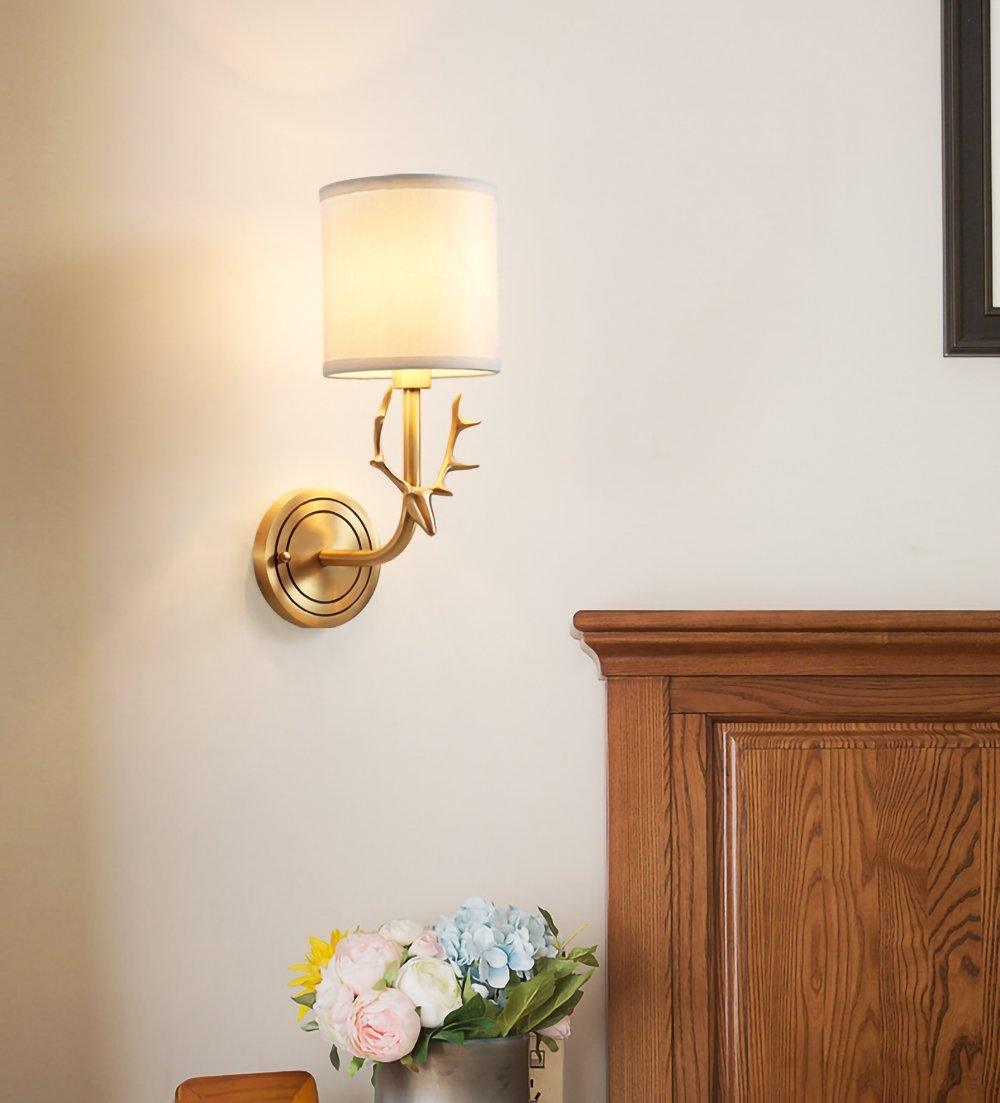 Auriviella Elegance lampada da parete a testa di cervo in ottone