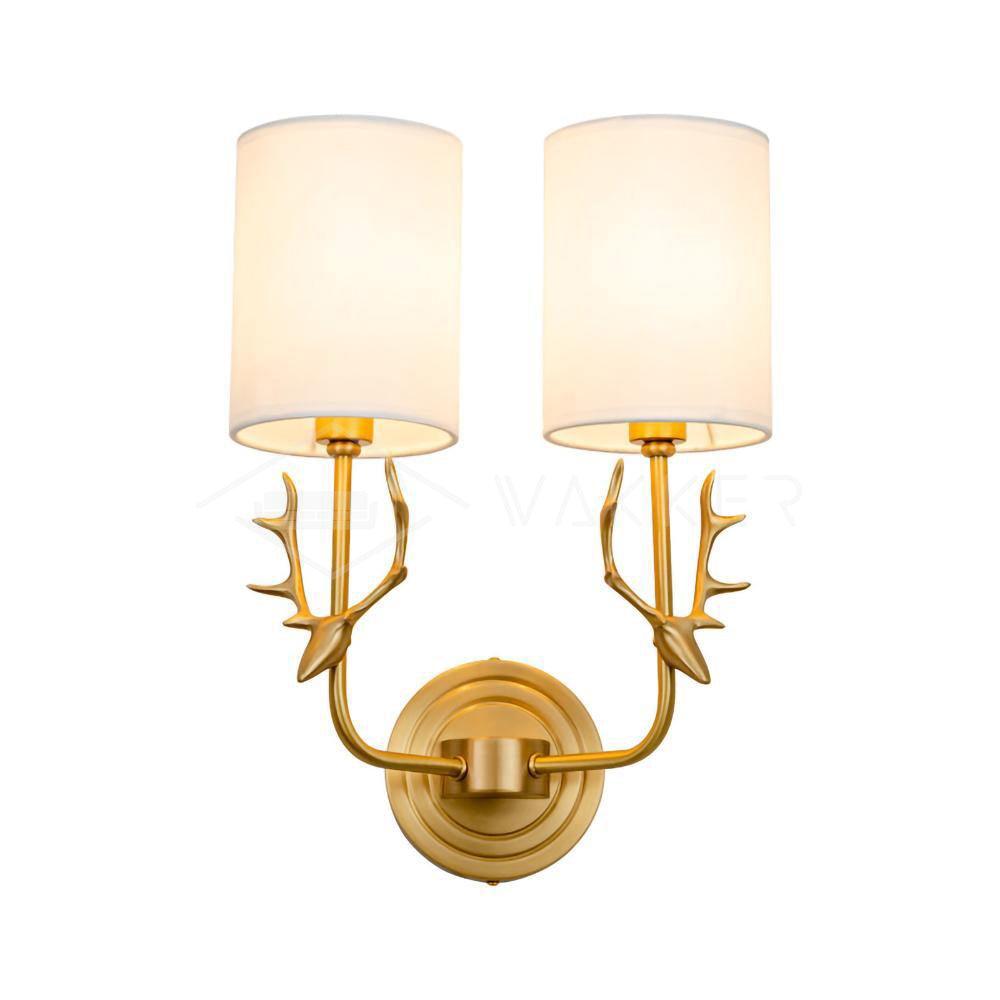 Auriviella Elegance lampada da parete a testa di cervo in ottone