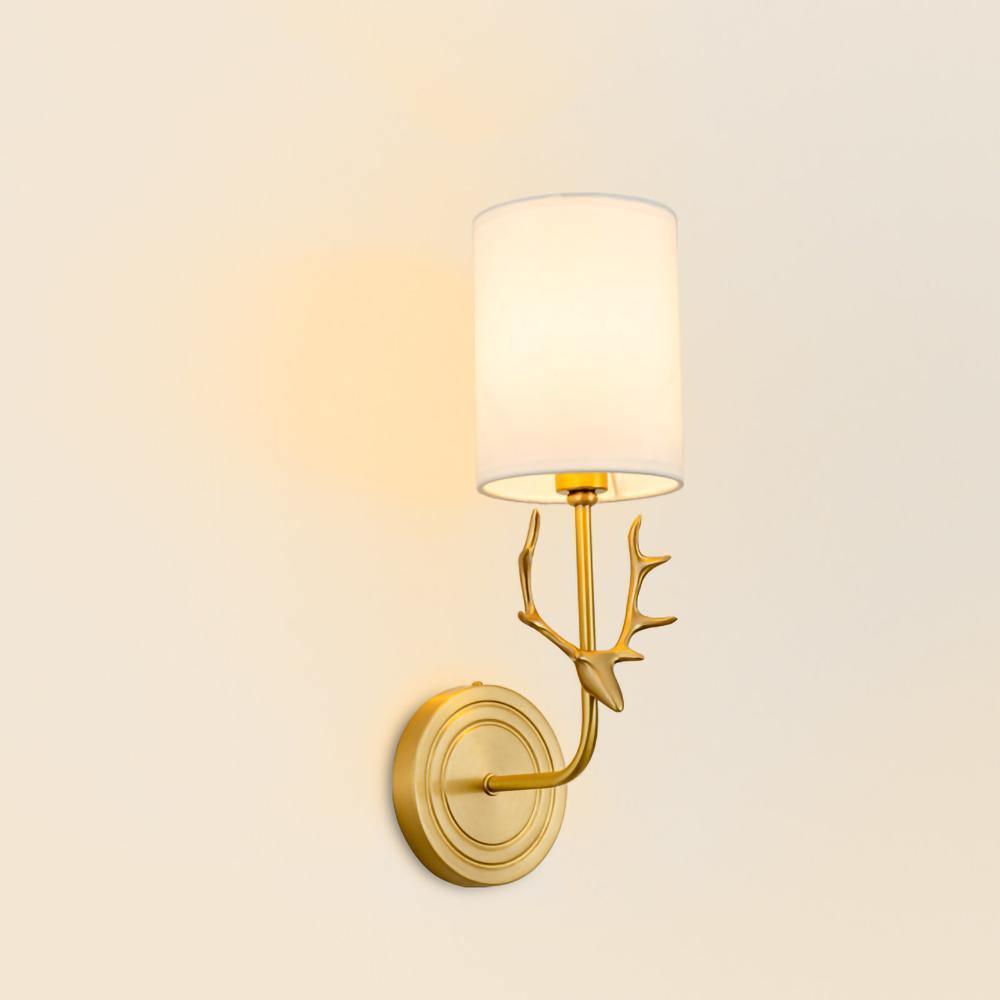 Auriviella Elegance lampada da parete a testa di cervo in ottone