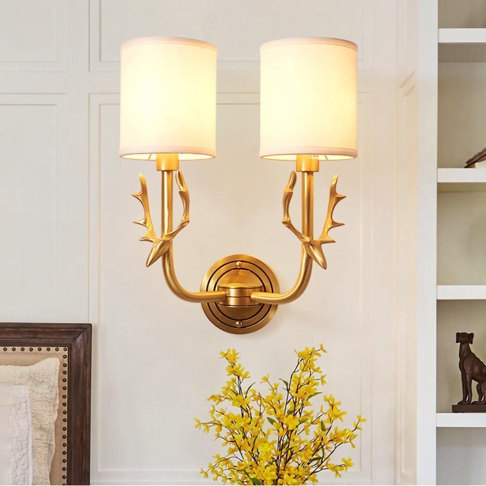 Auriviella Elegance lampada da parete a testa di cervo in ottone