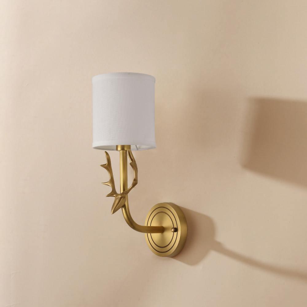 Auriviella Elegance lampada da parete a testa di cervo in ottone