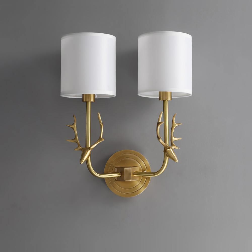 Auriviella Elegance lampada da parete a testa di cervo in ottone