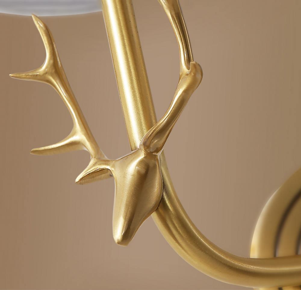 Auriviella Elegance lampada da parete a testa di cervo in ottone