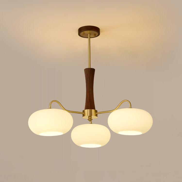 Syloella lampadario ottone legno Persimmon