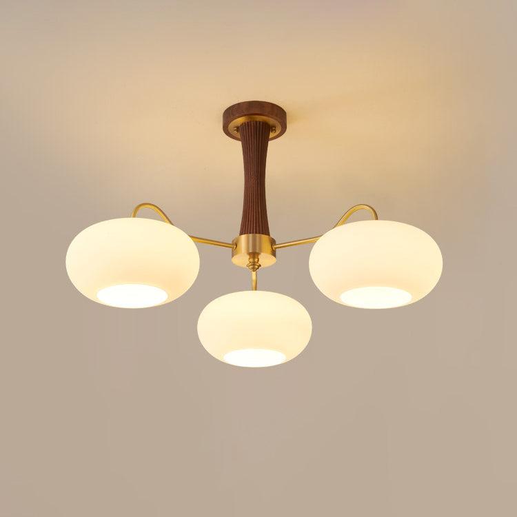 Syloella lampadario ottone legno Persimmon