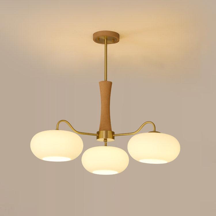 Syloella lampadario ottone legno Persimmon