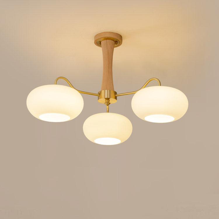 Syloella lampadario ottone legno Persimmon