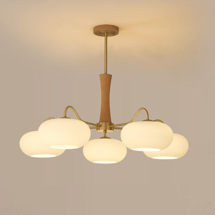 Syloella lampadario ottone legno Persimmon
