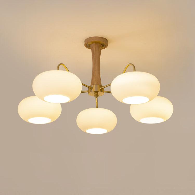 Syloella lampadario ottone legno Persimmon