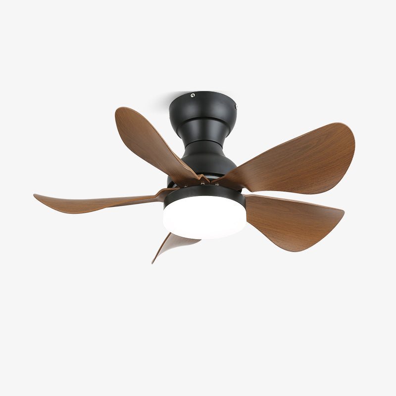 Elvanelle Ventilatore da soffitto con luce in legno noce
