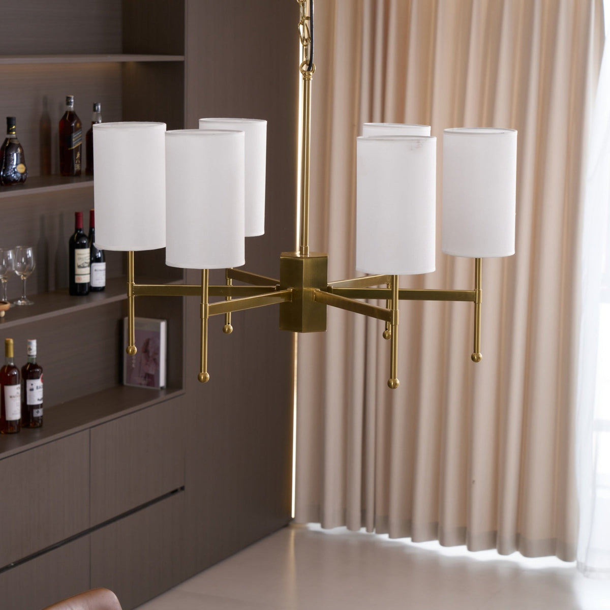Ulcarisra lampadario in ottone e tessuto vintage Tradizionale