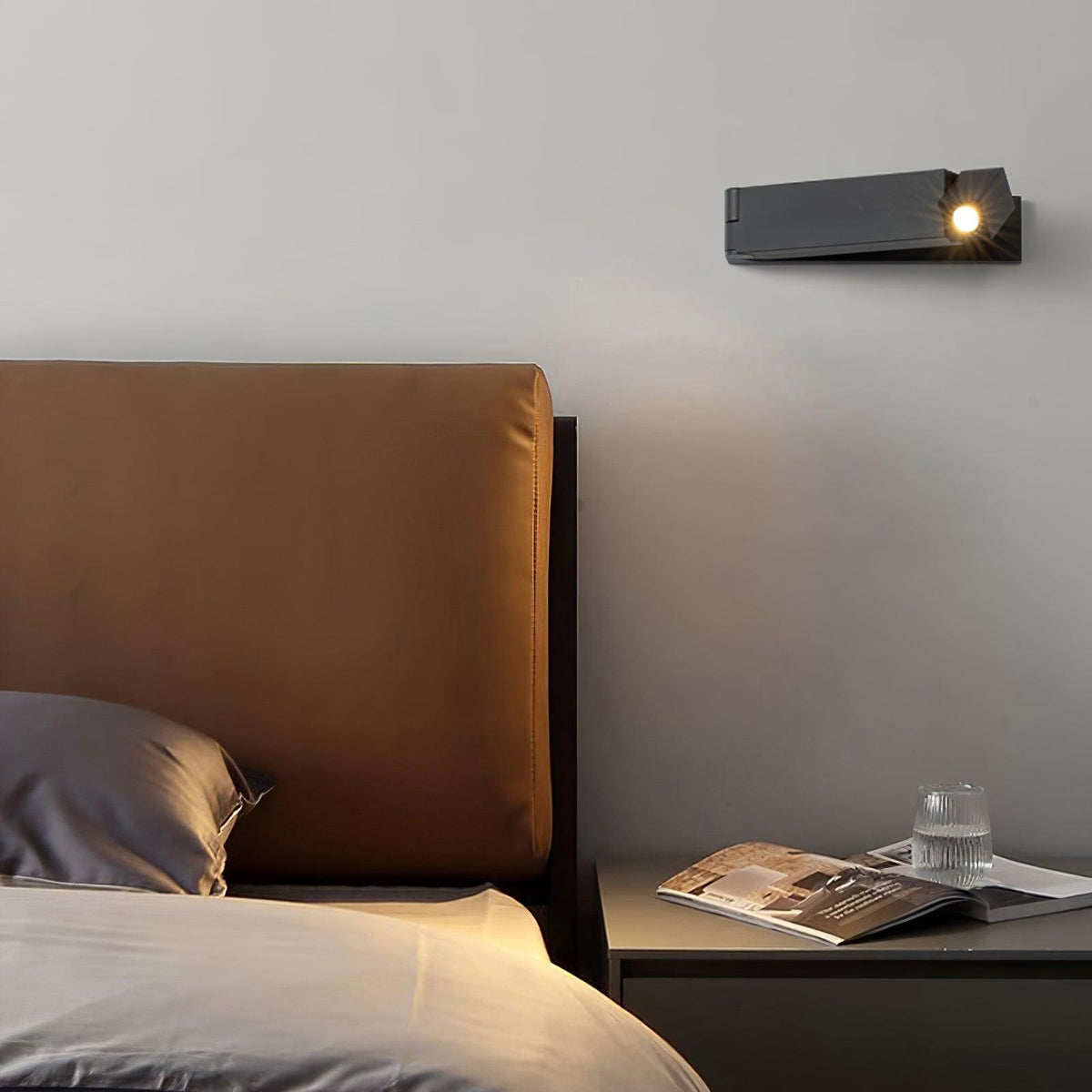 LED lampada da parete Corpo in Leghe di Alluminio nero Opaco Nickel minimalista in nichel