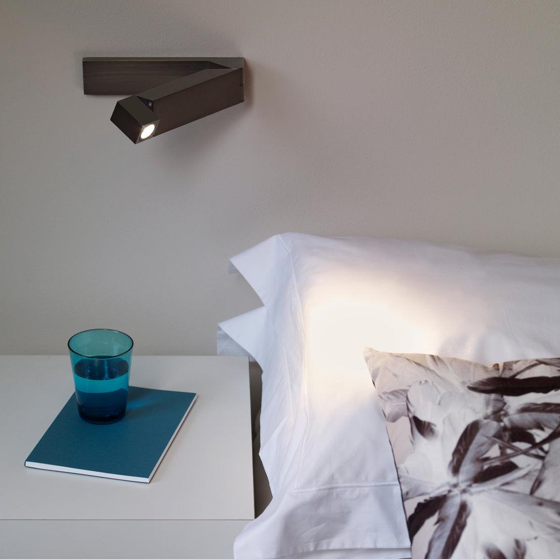 LED lampada da parete Corpo in Leghe di Alluminio nero Opaco Nickel minimalista in nichel