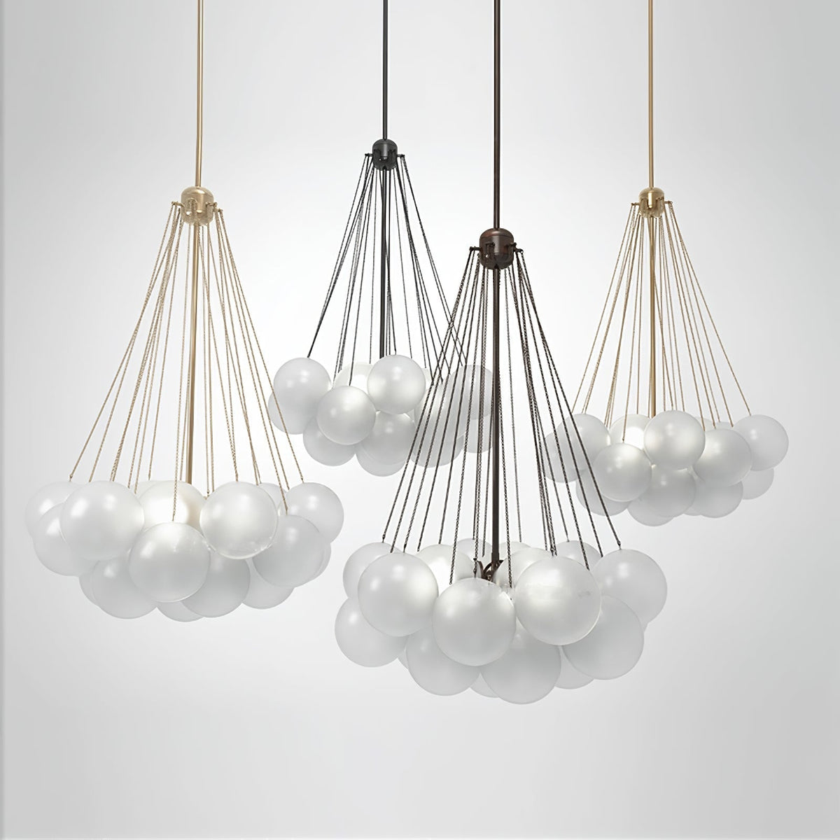 Lustra Lux Lampadario con Bolle in Vetro Satinato - Relic Pieces