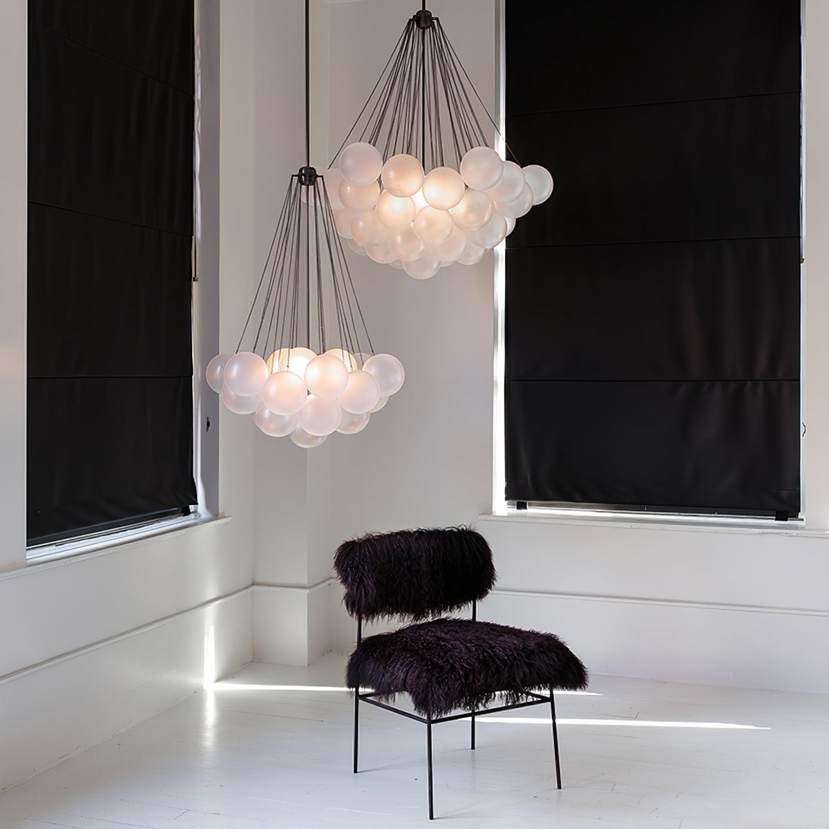 Lustra Lux Lampadario con Bolle in Vetro Satinato - Relic Pieces