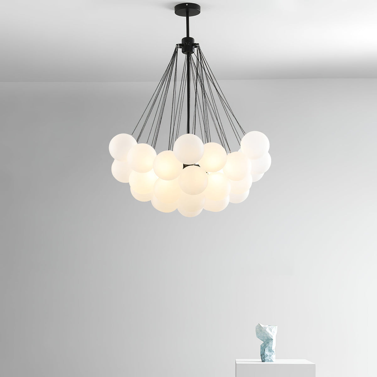 Lustra Lux Lampadario con Bolle in Vetro Satinato - Relic Pieces