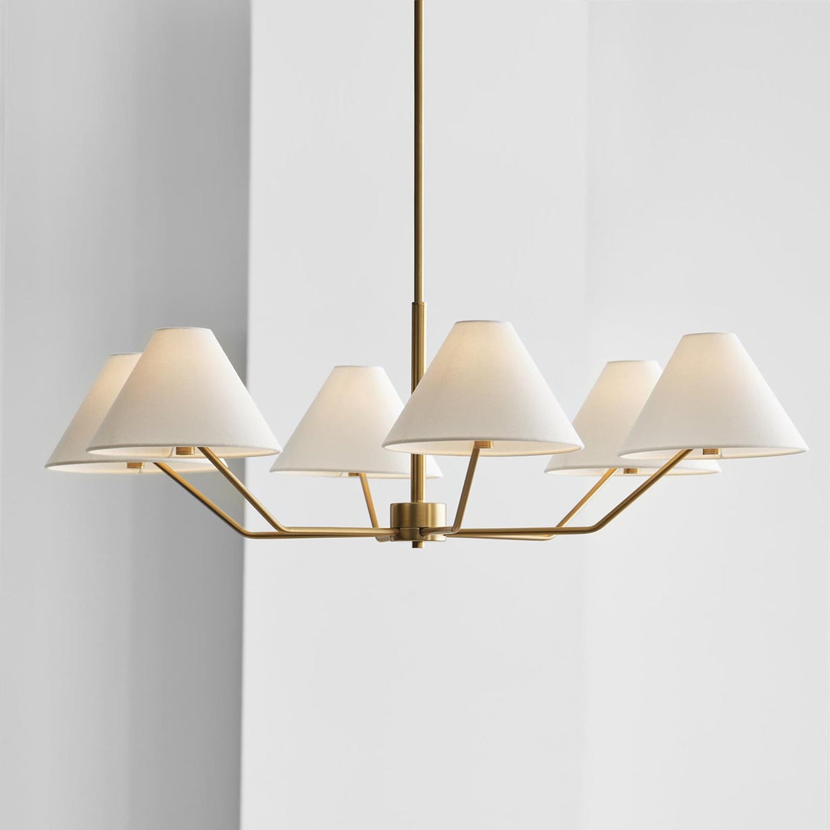 Kevenor lampadario ottone Paralumi in tessuto a Cono moderni
