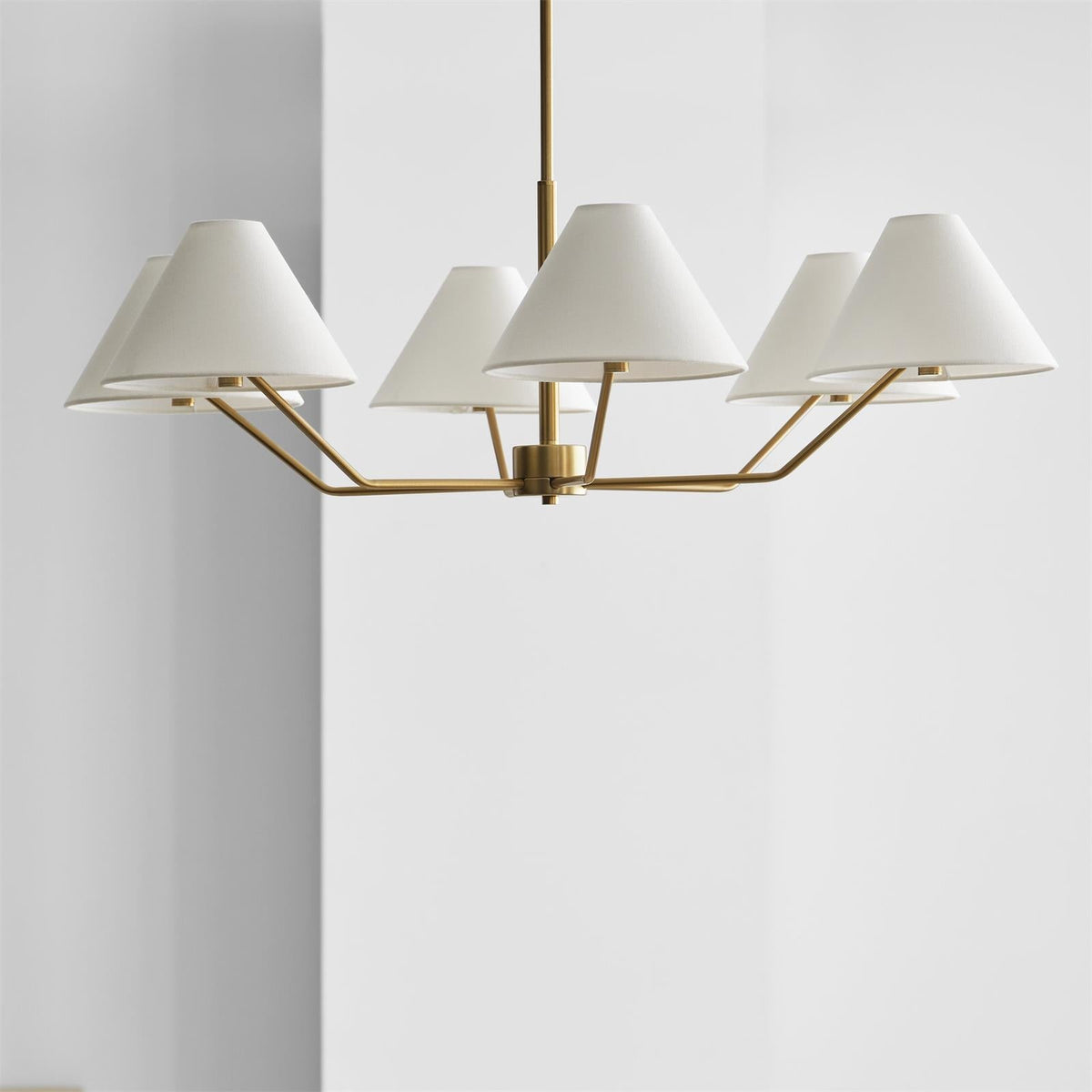 Kevenor lampadario ottone Paralumi in tessuto a Cono moderni
