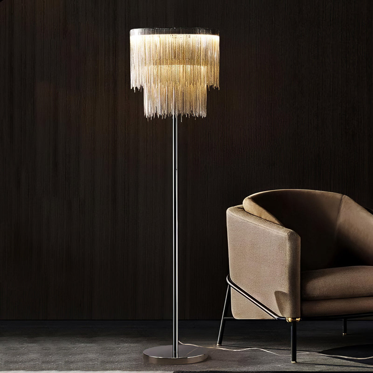 Fringe lampada da terra Catena Tasselli