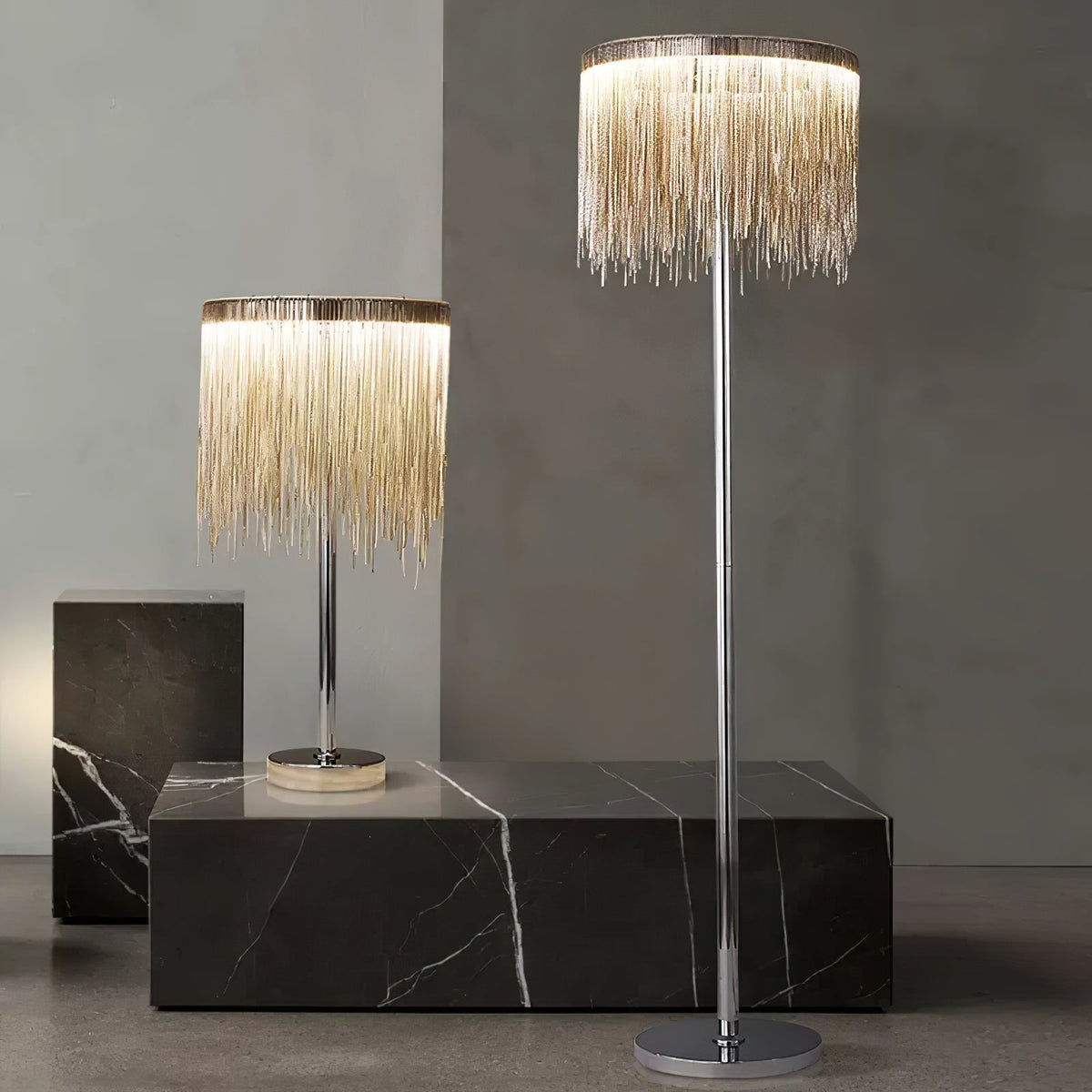 Fringe lampada da terra Catena Tasselli